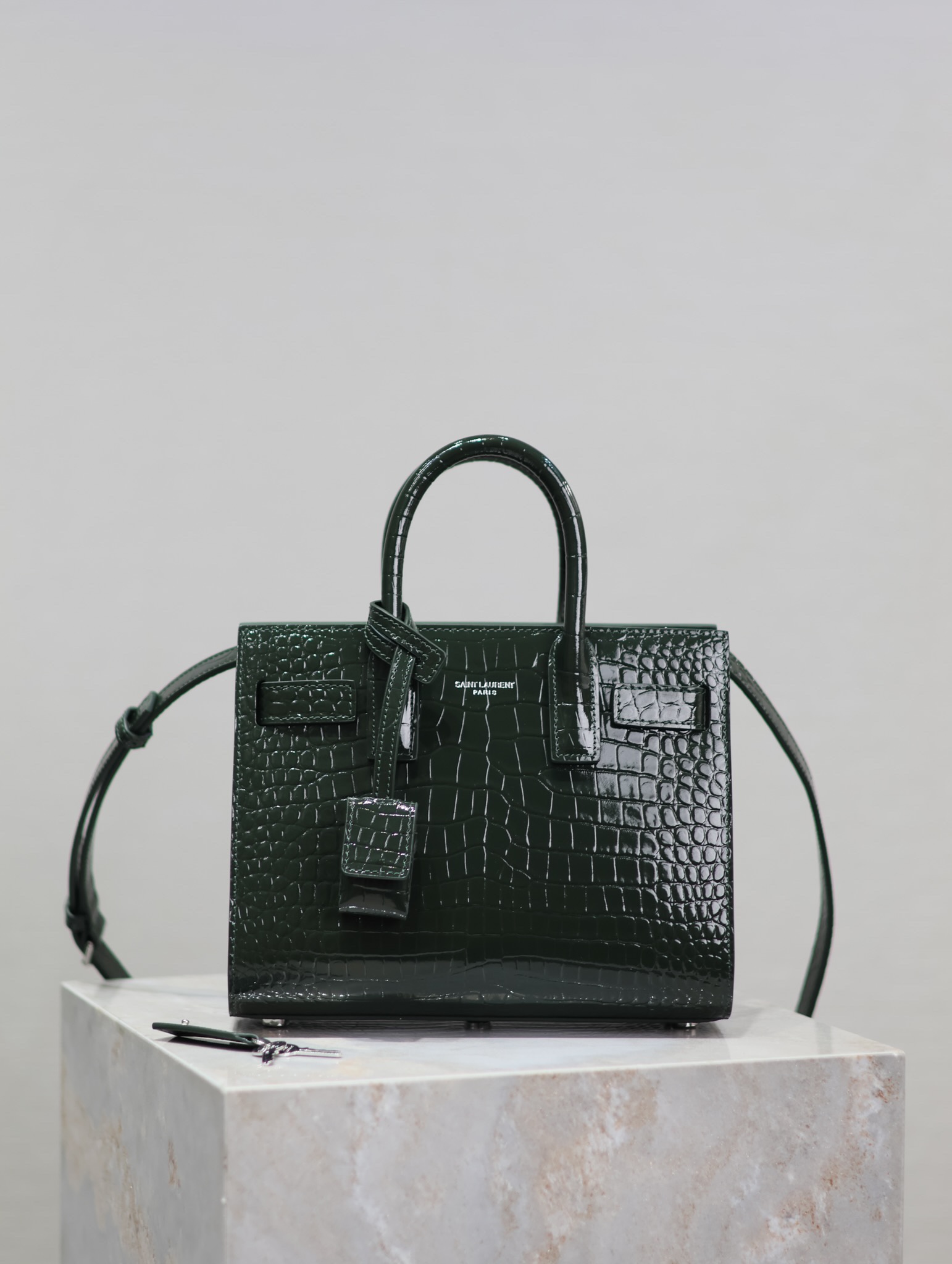 SAC DE JOUR IN CROCODILE EMBOSSED LEATHER - NANO