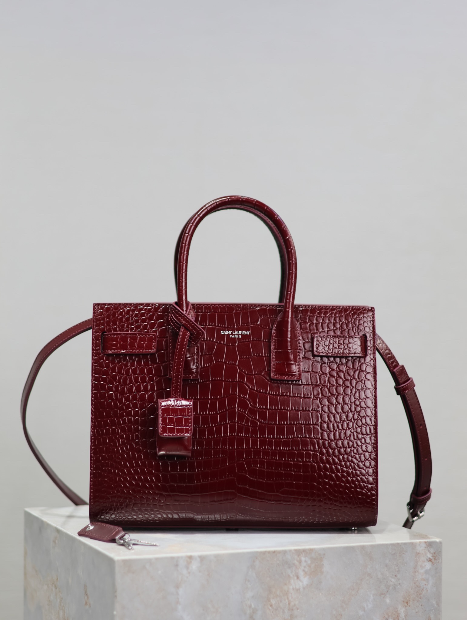 SAC DE JOUR IN CROCODILE EMBOSSED LEATHER - BABY