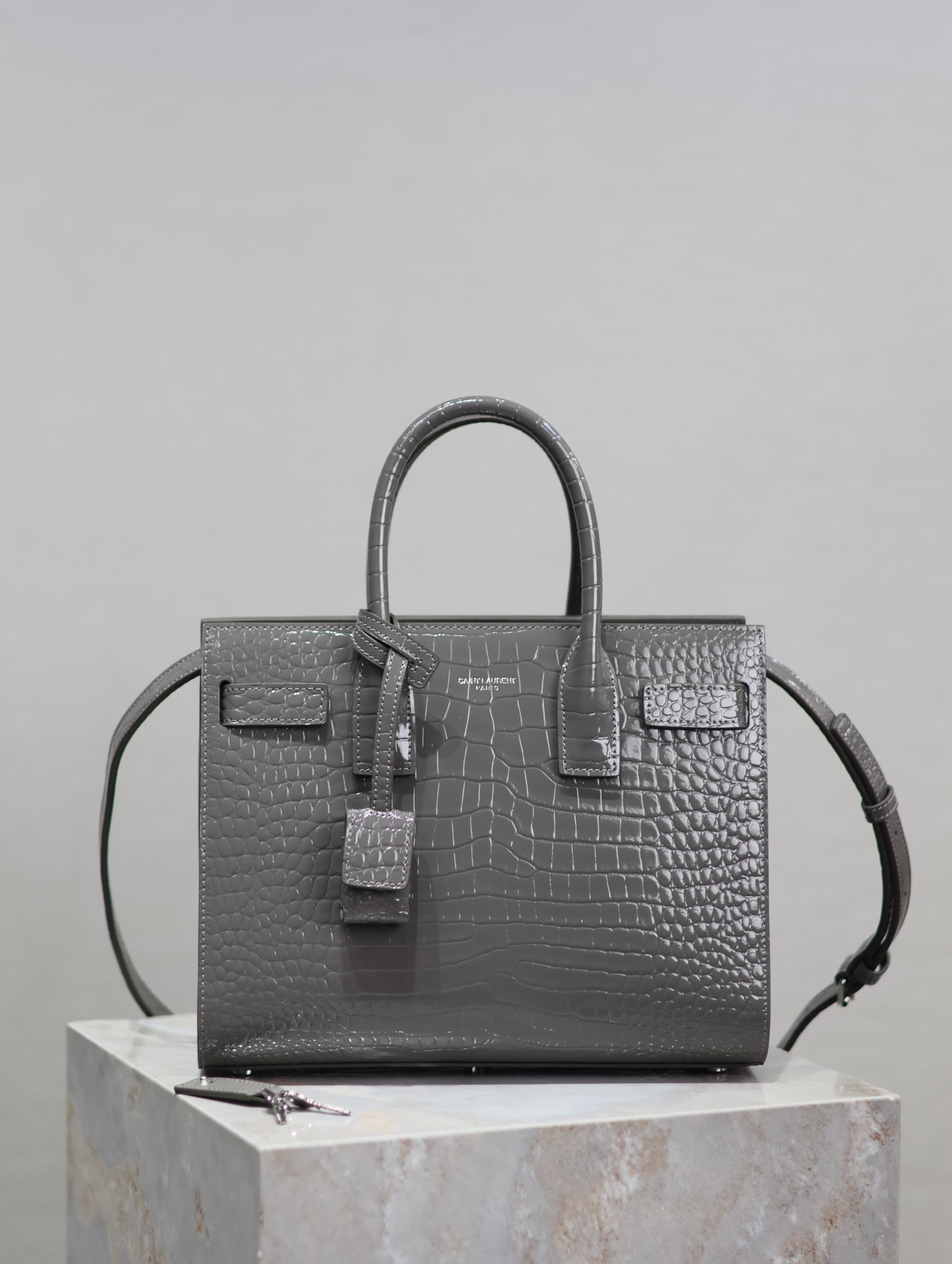 SAC DE JOUR IN CROCODILE EMBOSSED LEATHER - BABY