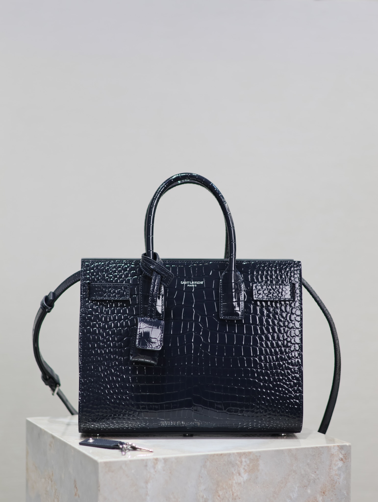 SAC DE JOUR IN CROCODILE EMBOSSED LEATHER - BABY