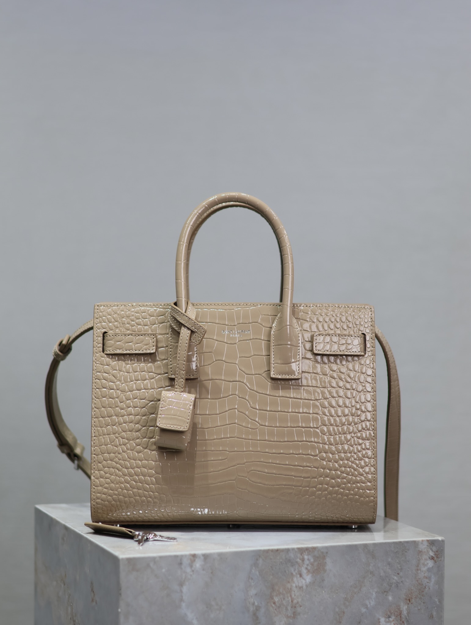 SAC DE JOUR IN CROCODILE EMBOSSED LEATHER - BABY